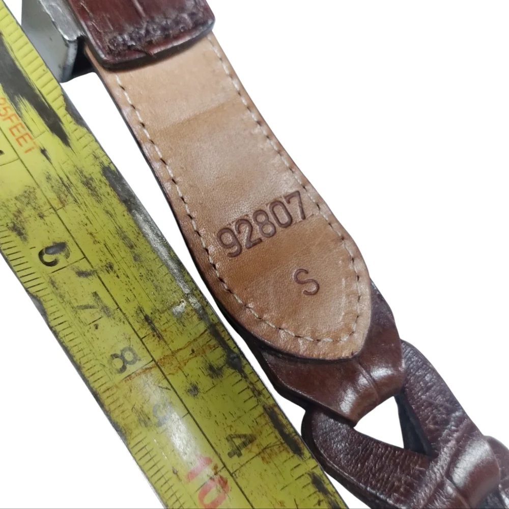 Vintage Brighton Women's Leather Linked Croc Print Belt size‎ 26 Small Western
